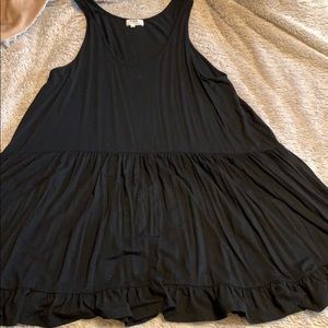 Piko brand ruffle hem oversized tank top